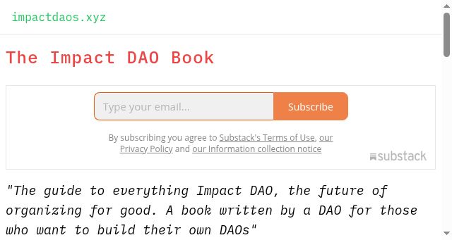 Screenshot of impactdaos.xyz