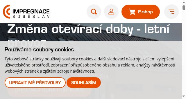 Screenshot of impregnacesobeslav.cz