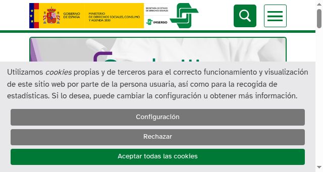 Screenshot of imserso.es