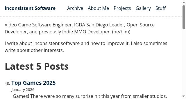 Screenshot of inconsistent.software