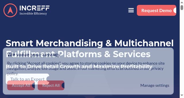 Screenshot of increff.com