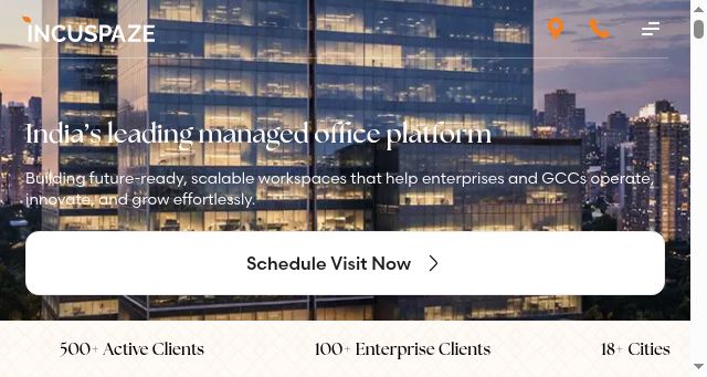 Screenshot of incuspaze.com