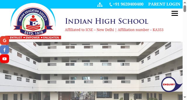 Screenshot of indianhighschool.edu.in