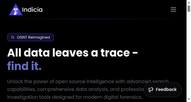 Screenshot of indicia.app