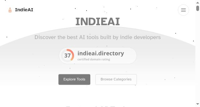 Screenshot of indieai.directory