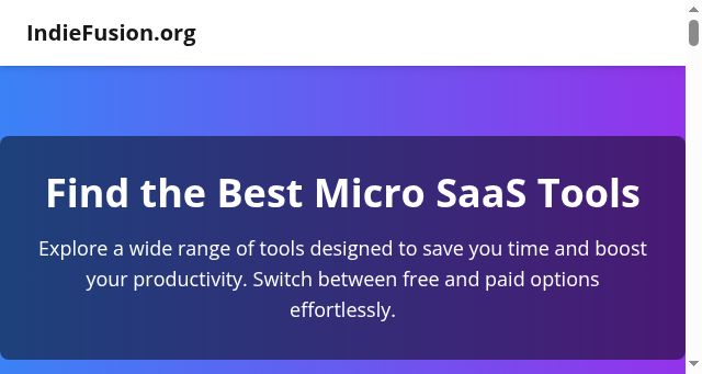 Screenshot of indiefusion.org