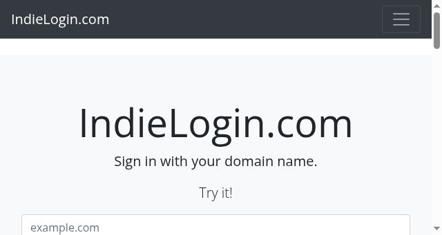 Screenshot of indielogin.com