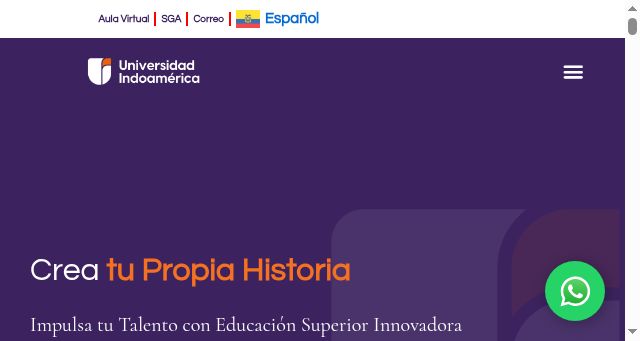 Screenshot of indoamerica.edu.ec