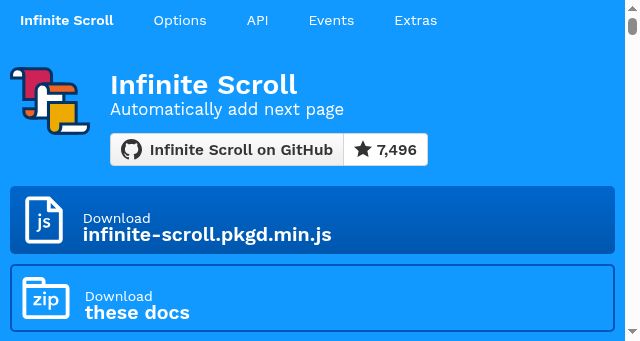 Screenshot of infinite-scroll.com