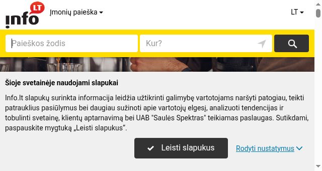 Screenshot of info.lt