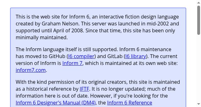 Screenshot of inform-fiction.org