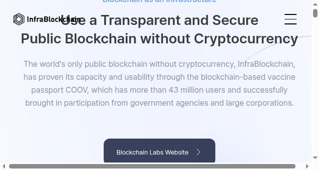 Screenshot of infrablockchain.net