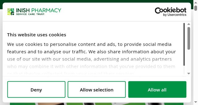 Screenshot of inishpharmacy.com