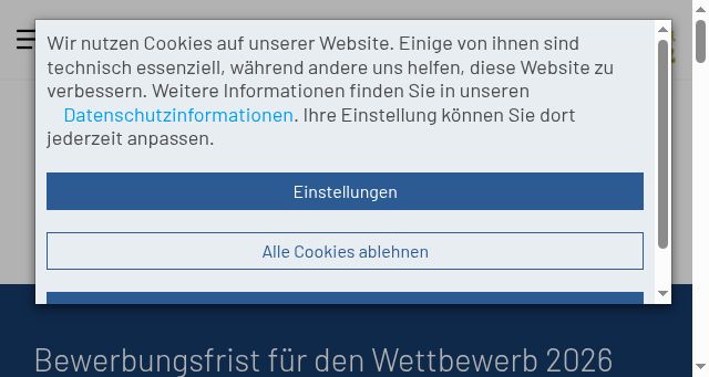 Screenshot of innovationspreis-bayern.de