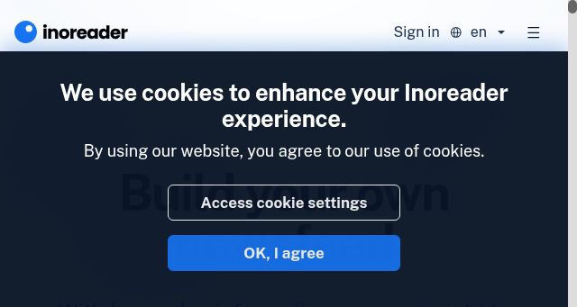 Screenshot of inoreader.com
