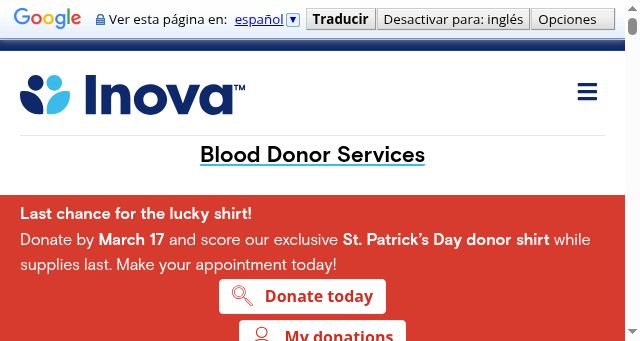 Screenshot of inovablood.org