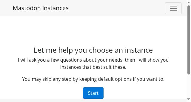 Screenshot of instances.social