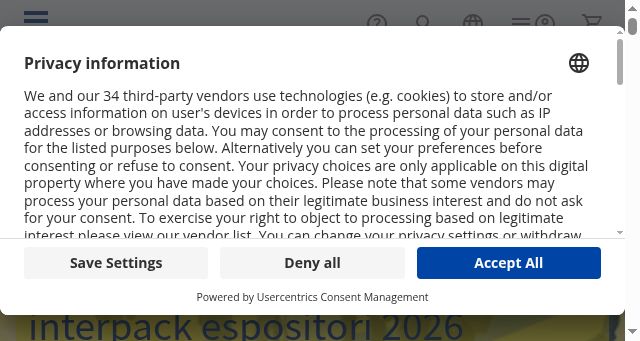 Screenshot of interpack-tradefair.it