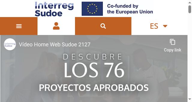 Screenshot of interreg-sudoe.eu