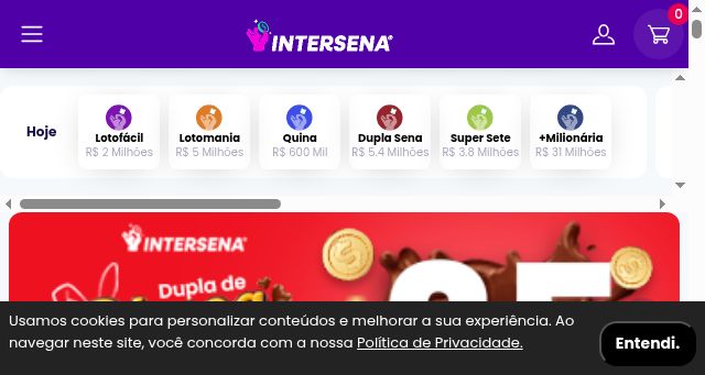 Screenshot of intersena.com.br