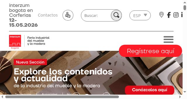 Screenshot of interzum-bogota.com