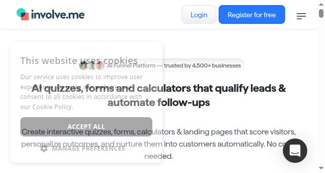 Screenshot of involve.me
