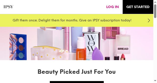 Screenshot of ipsy.com