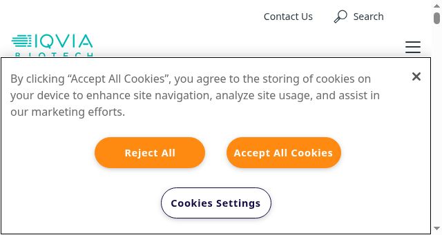 Screenshot of iqviabiotech.com