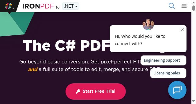Screenshot of ironpdf.com
