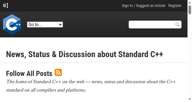 Screenshot of isocpp.org