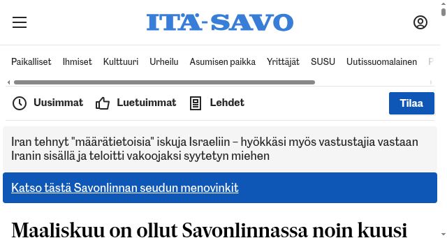 Screenshot of ita-savo.fi