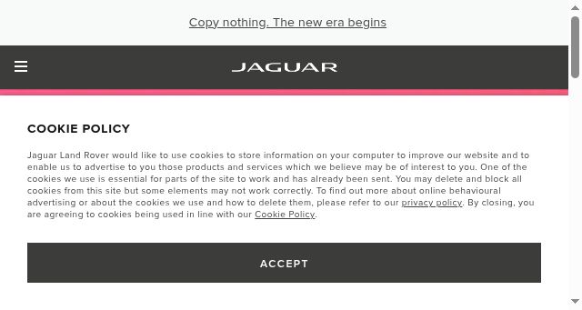 Screenshot of jaguar.com.sg