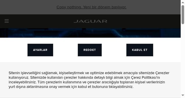 Screenshot of jaguar.com.tr