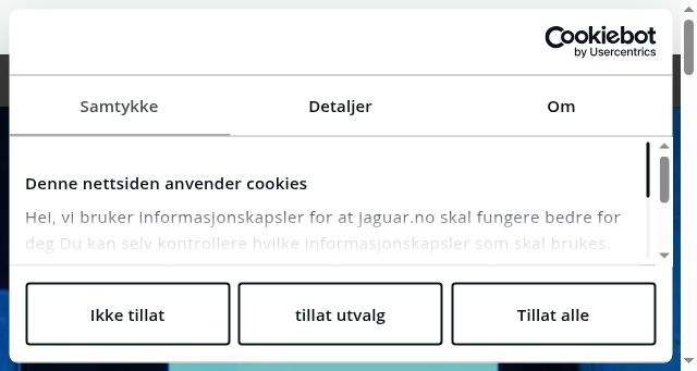Screenshot of jaguar.no