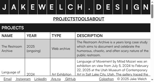 Screenshot of jakewelch.design