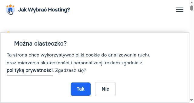 Screenshot of jakwybrachosting.pl