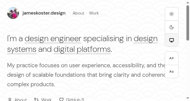 Screenshot of jameskoster.design