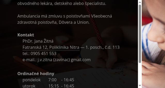 Screenshot of janazitna.sk