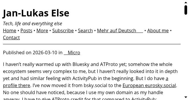 Screenshot of janlukas.blog