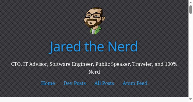 Screenshot of jaredthenerd.com