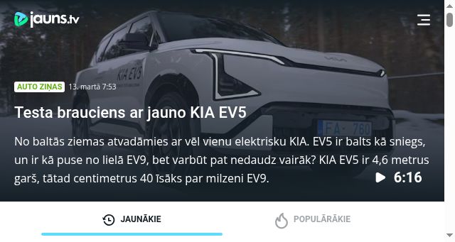 Screenshot of jauns.tv