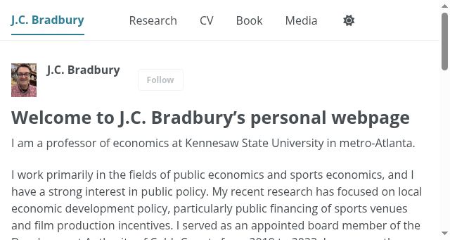 Screenshot of jcbradbury.com