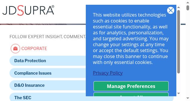 Screenshot of jdsupra.com