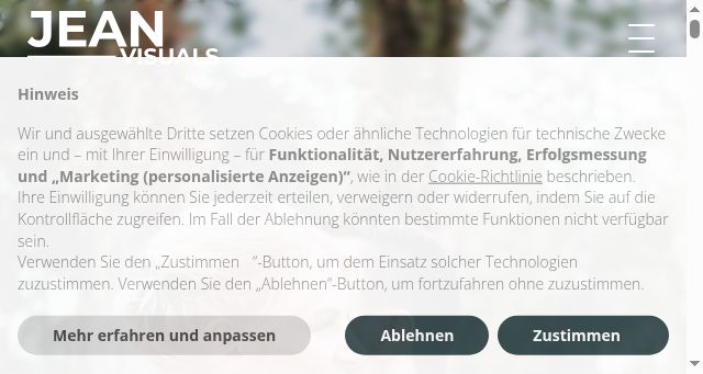 Screenshot of jean-visuals.de