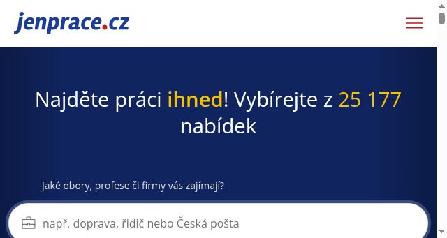 Screenshot of jenprace.cz