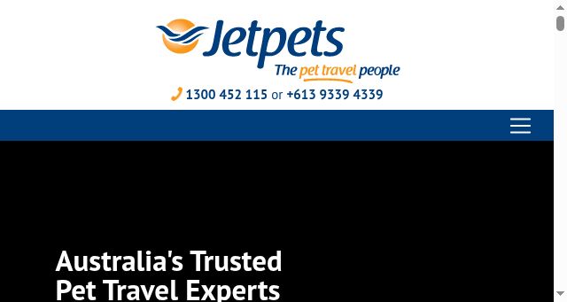 Screenshot of jetpets.com.au