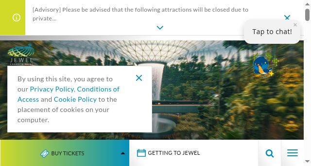 Screenshot of jewelchangiairport.com