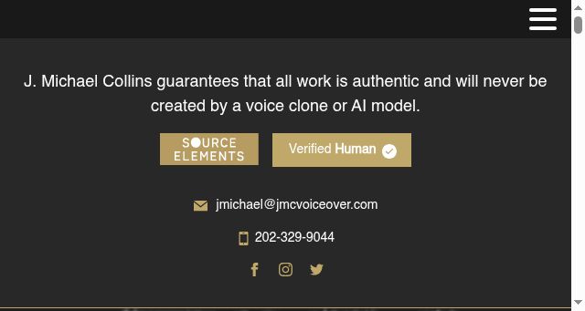 Screenshot of jmcvoiceover.com