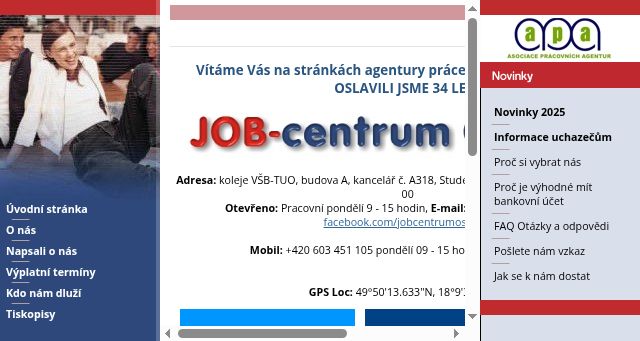 Screenshot of jobcentrum.cz