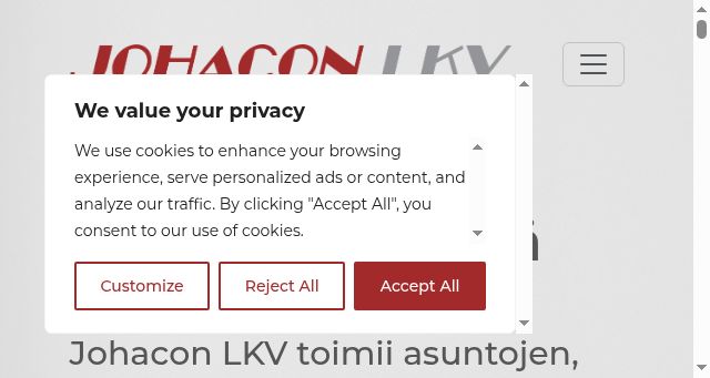 Screenshot of johaconlkv.fi